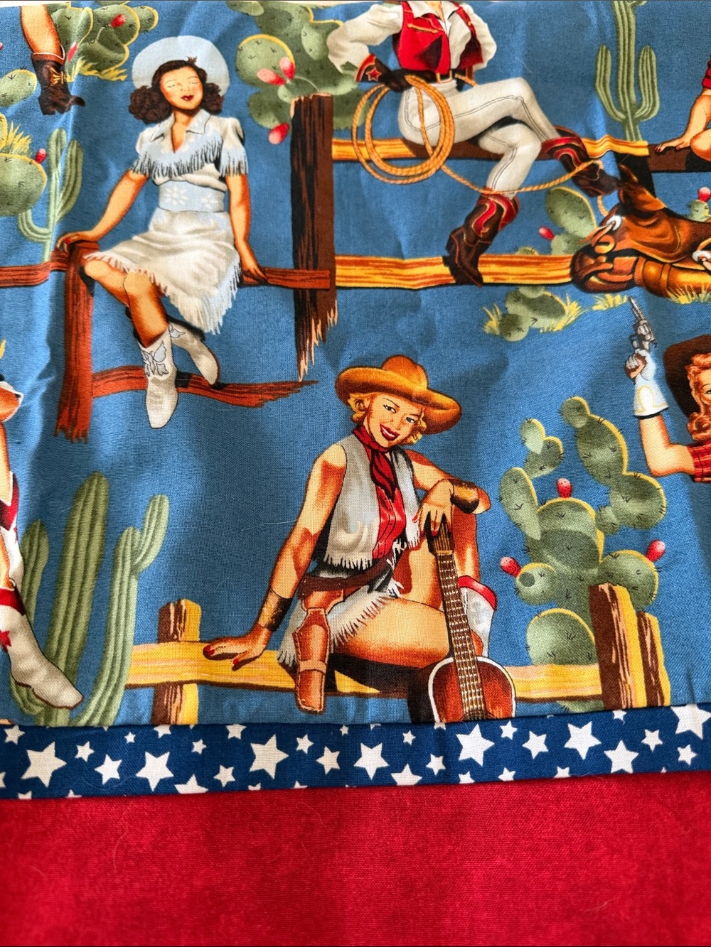 Homemade Americana Cowgirl and Cowboy Standard Pillowcases